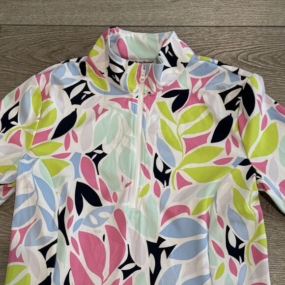 Tommy Bahama Golf 1/4 Zip Pullover Top Floral Women's Small Active Wear Colorful - Picture 3 of 9
